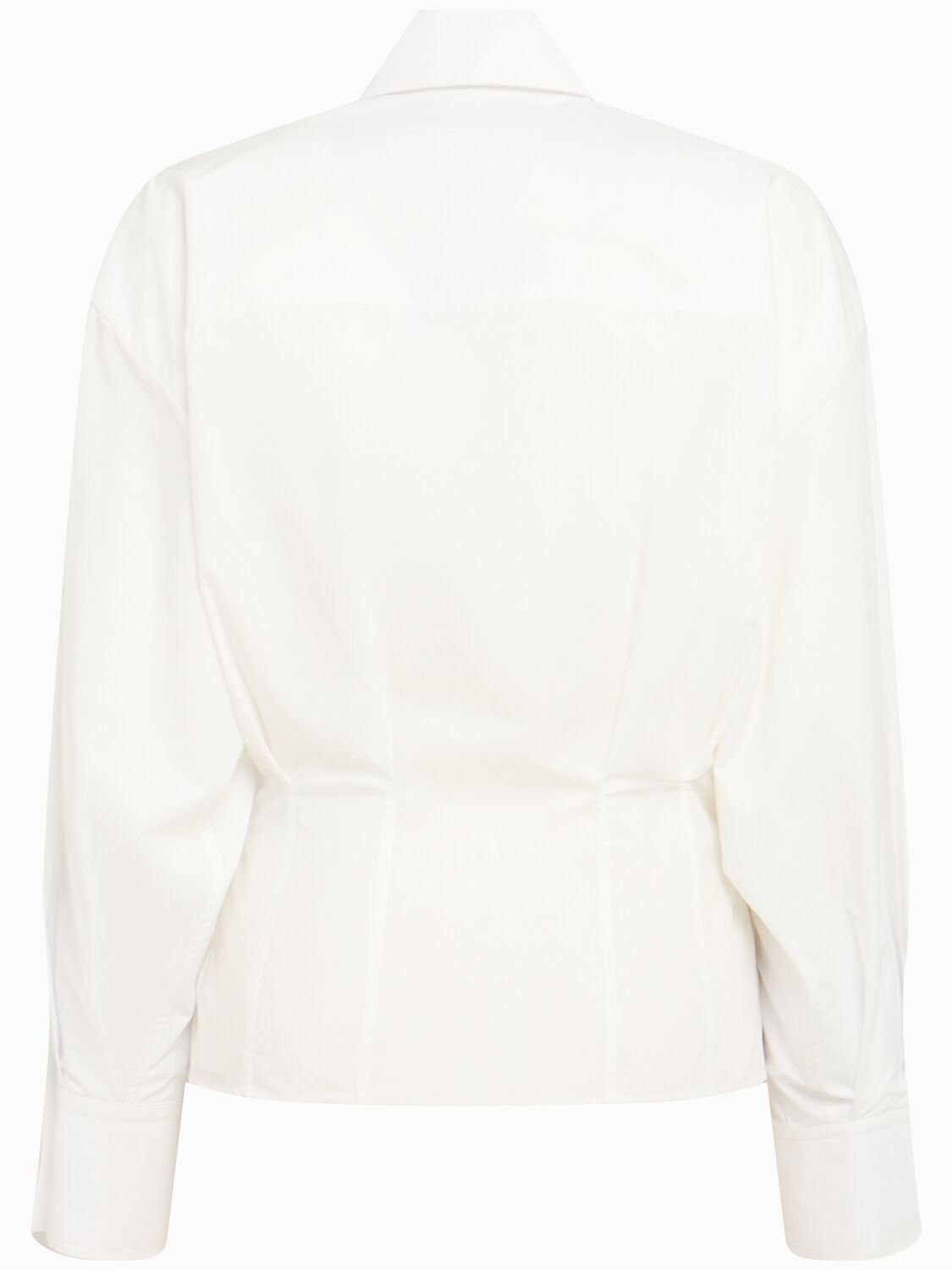 Attico Fitted Waistline Poplin Shirt In White