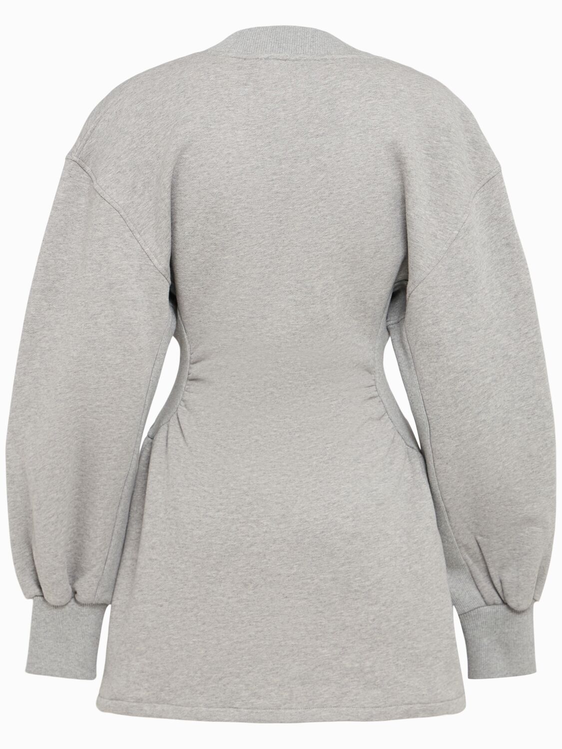 Attico Cotton Jersey V-neck Mini Dress In Gray