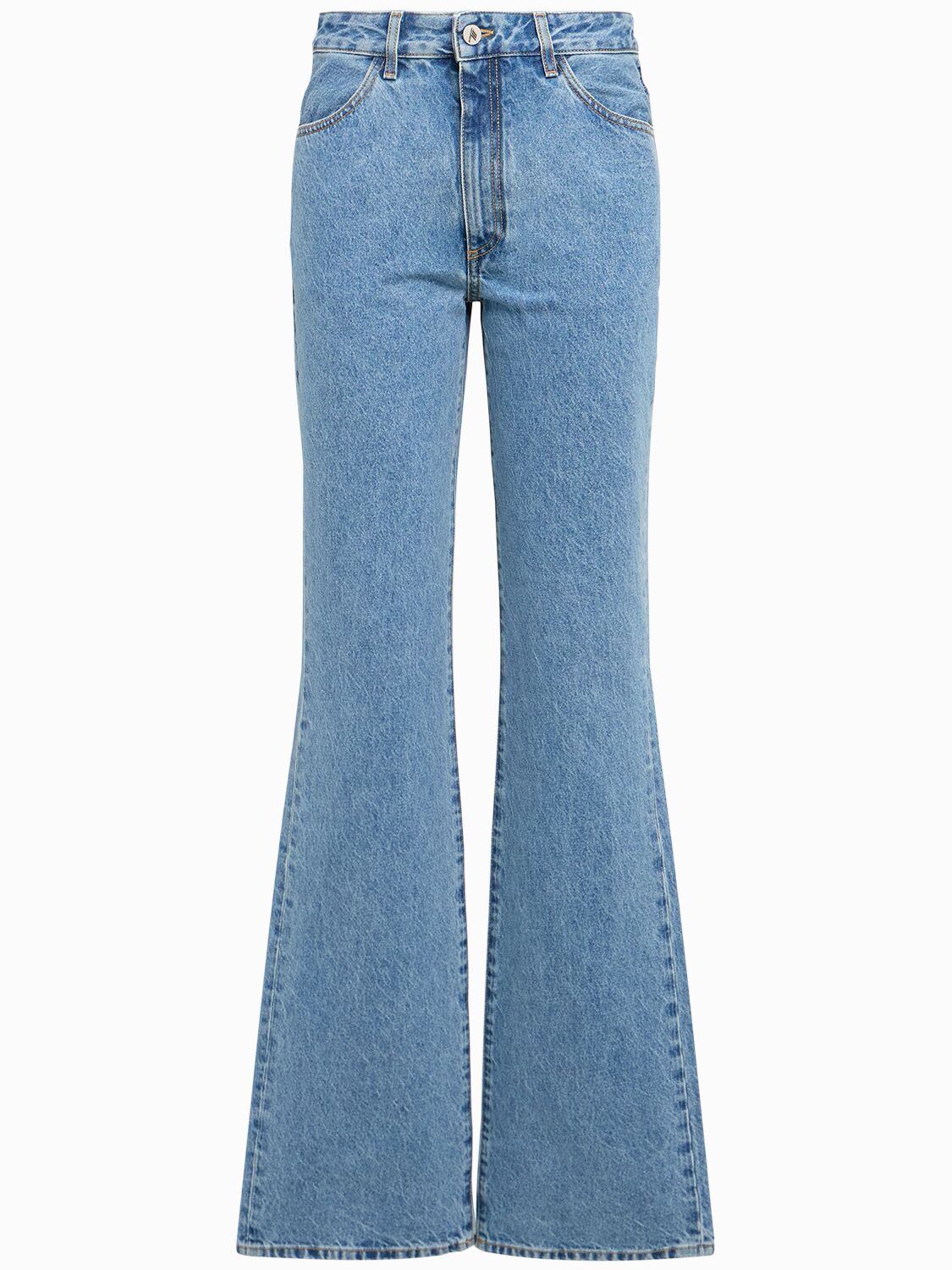 Attico Washed Denim Flared Jeans