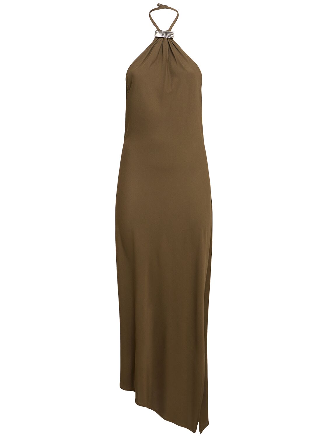 Robe Longue À Col Halter En Crêpe De Viscose - THE ATTICO - Modalova