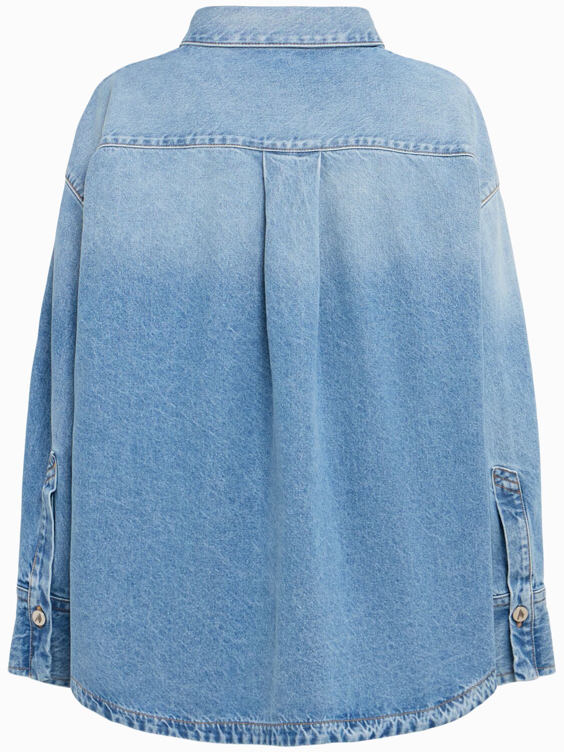 Attico Washed Denim Shirt In Blue