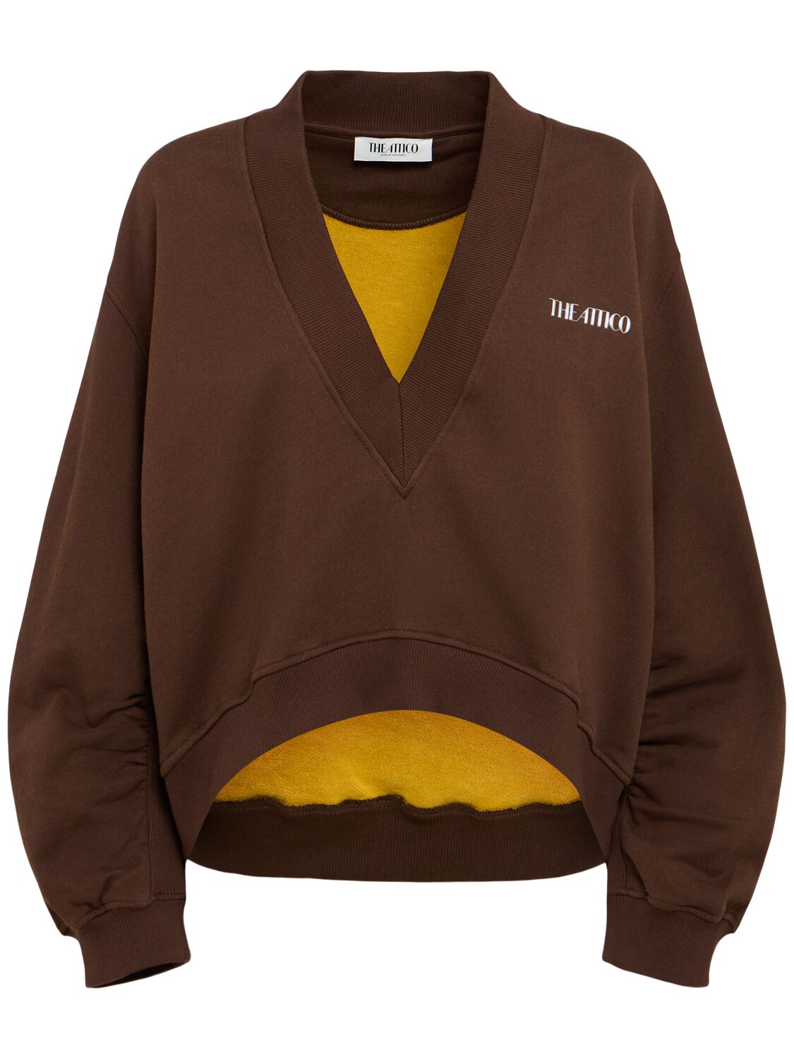 Sweat En Jersey De Coton Double Col En V - THE ATTICO - Modalova