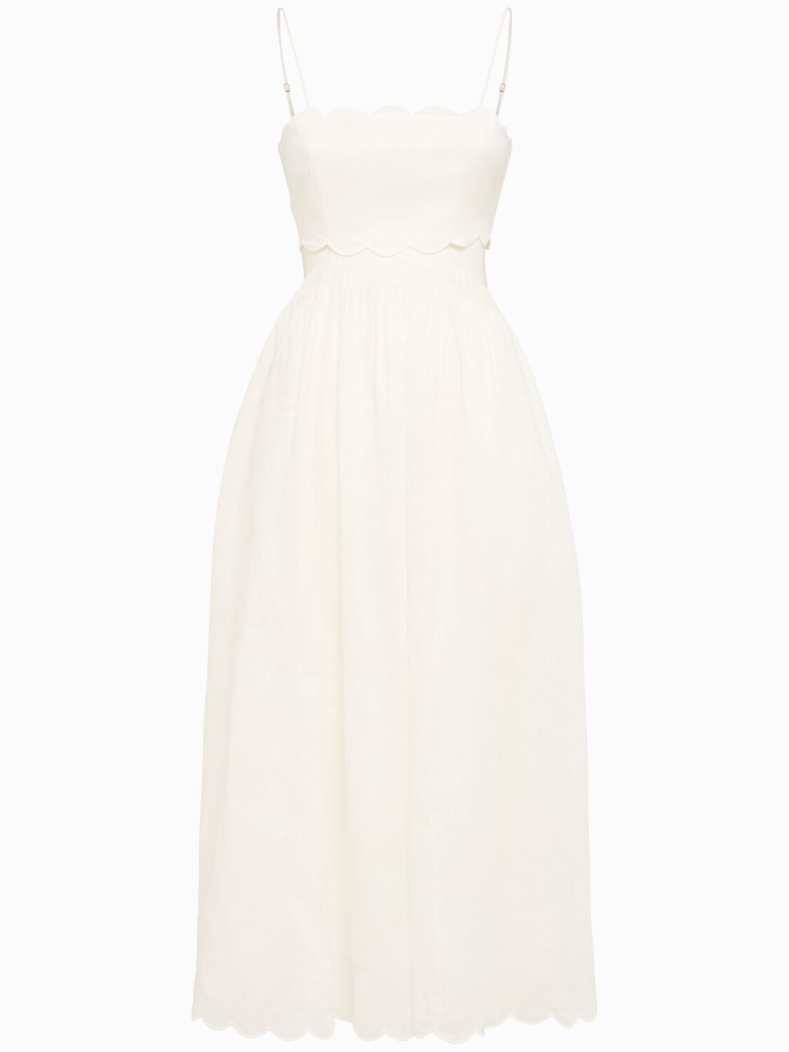 Rhiannon Scalloped Linen Midi Dress - ZIMMERMANN - Modalova