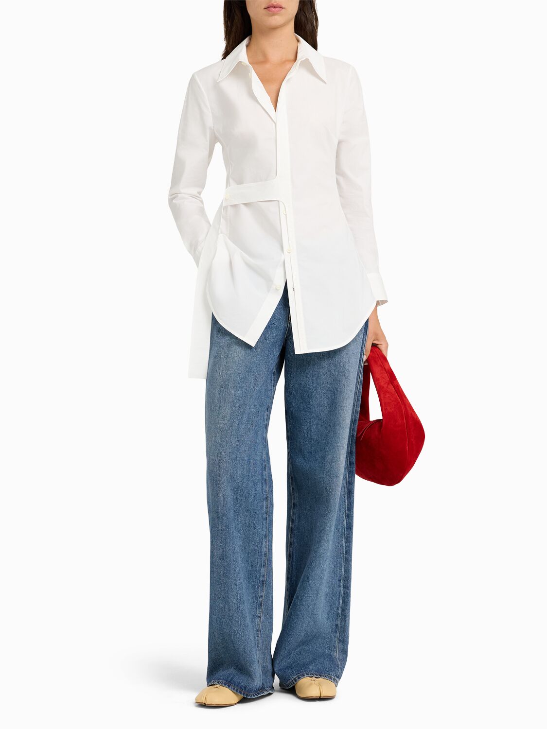 Jean Paul Gaultier Shirt W/ Strap Detail In White