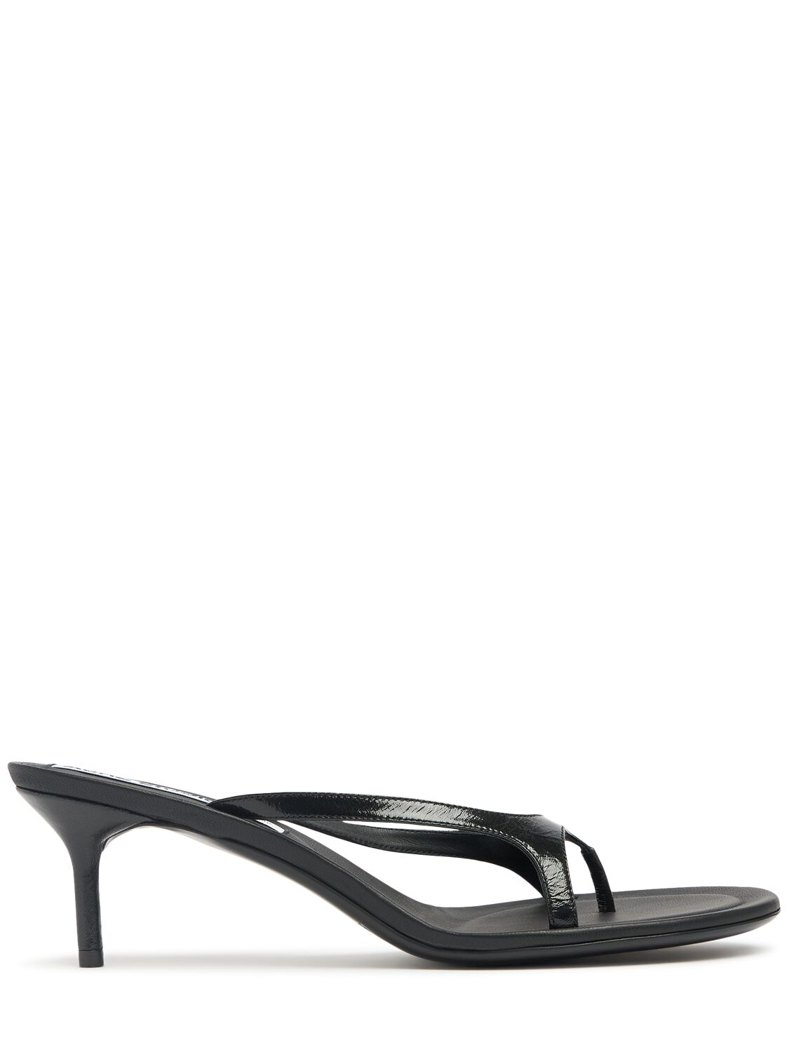 60mm Heeled Leather Thong Sandals