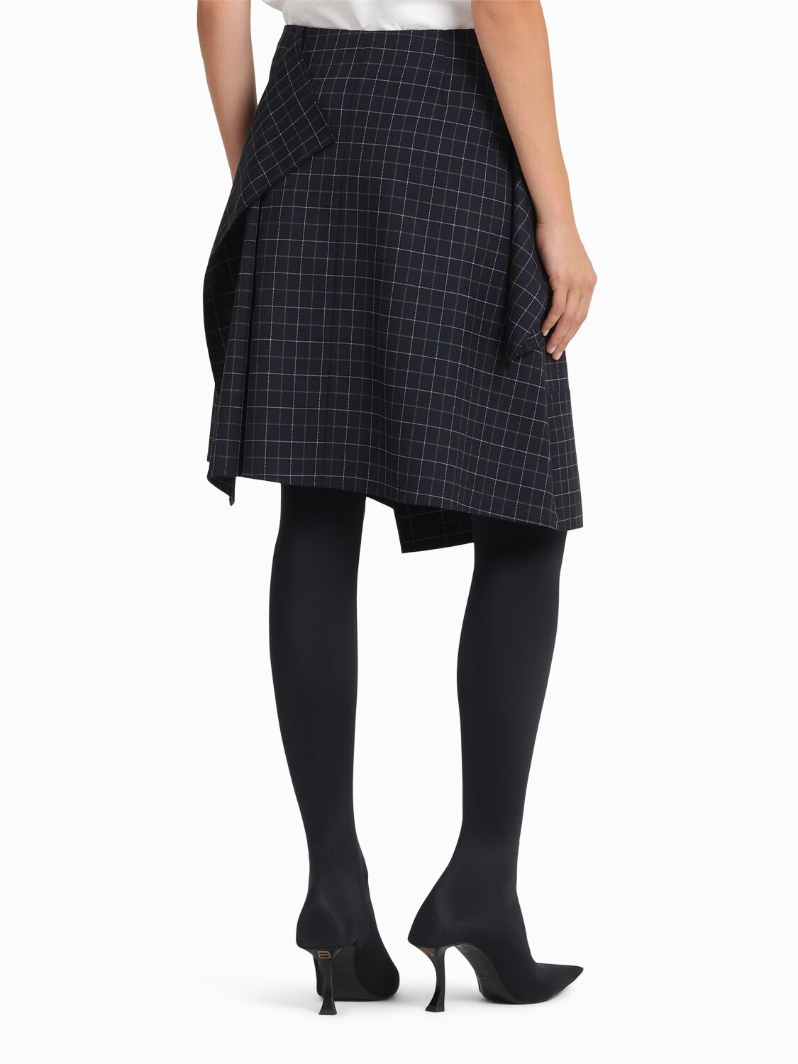 Eenk Asymmetrical Poly Blend Mini Skirt