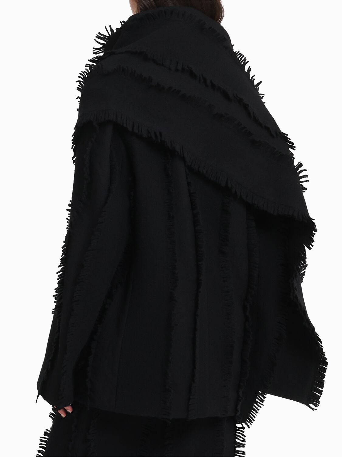 Eenk Textured Wool Jacket W/ Scarf Detail