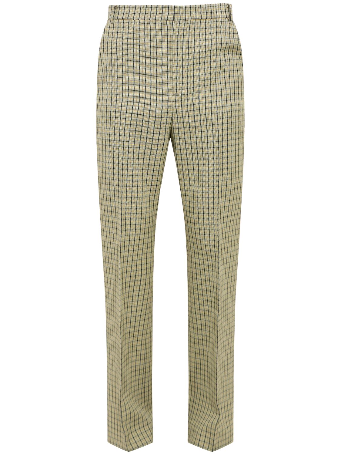 Eenk Pleated Wool Blend Pants In Green