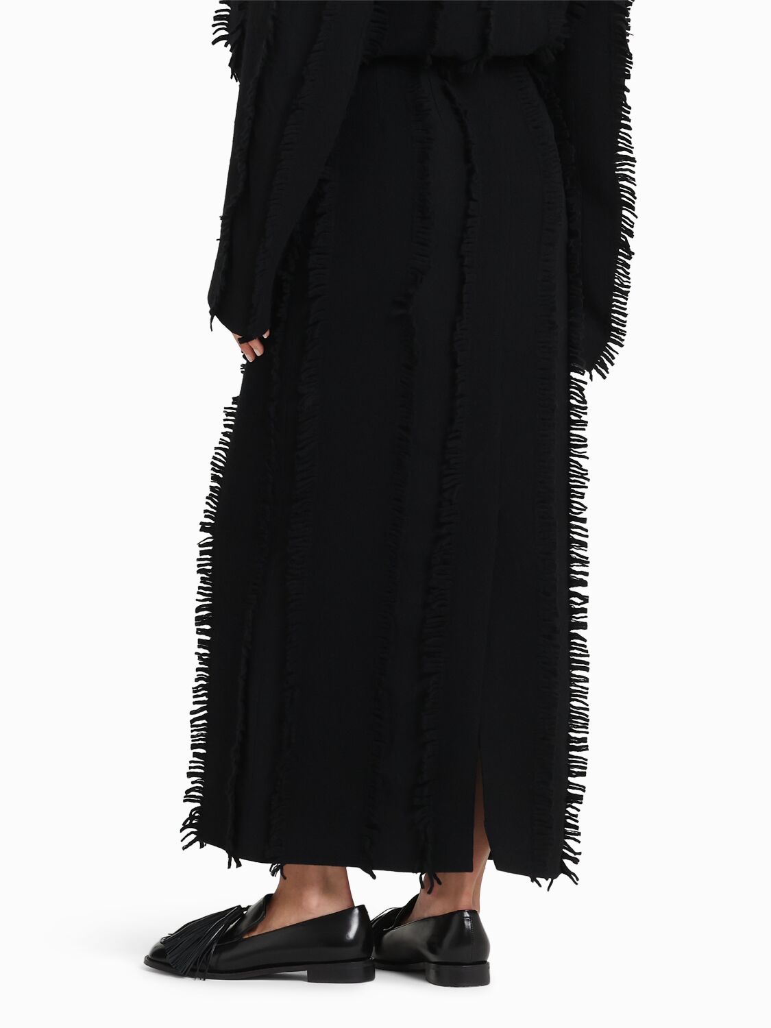 Eenk Straight Wool Blend Midi Skirt