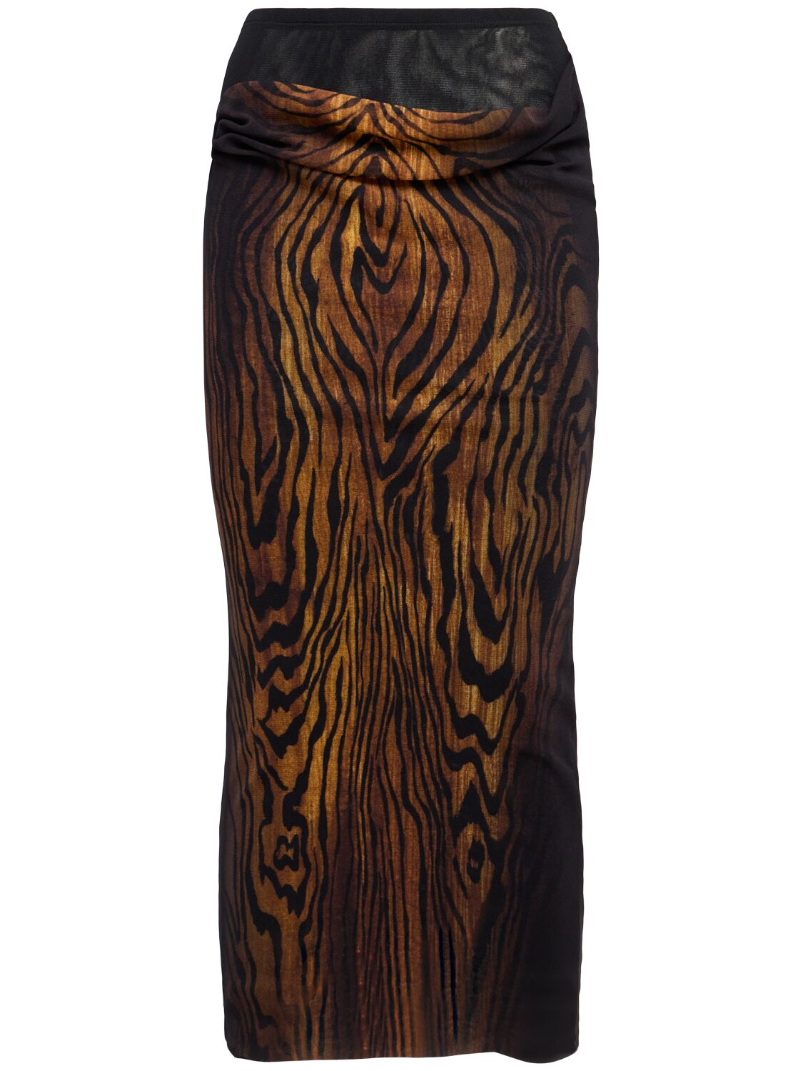 Jean Paul Gaultier Wood Printed Mesh Double-layer Skirt