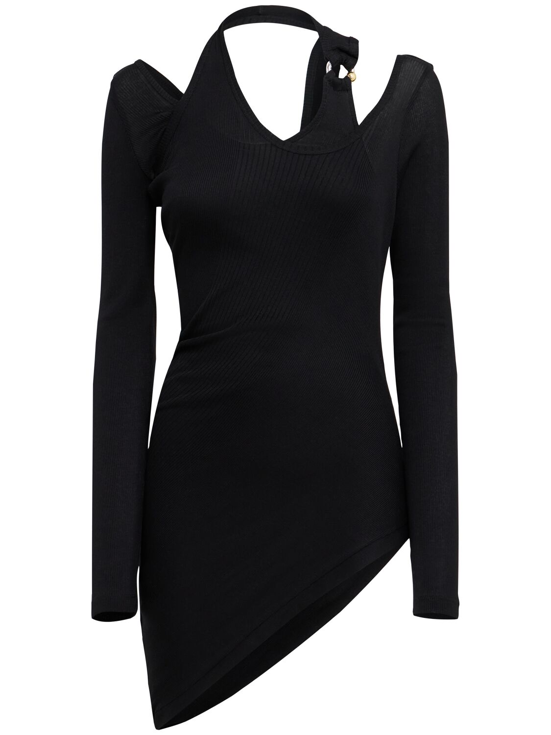 Jean Paul Gaultier Ribbed Cotton Twisted Double-layer Top