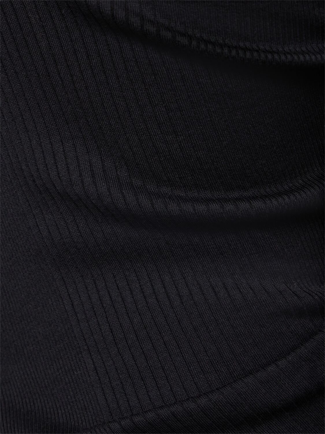 Jean Paul Gaultier Ribbed Cotton Twisted Double-layer Top In Black