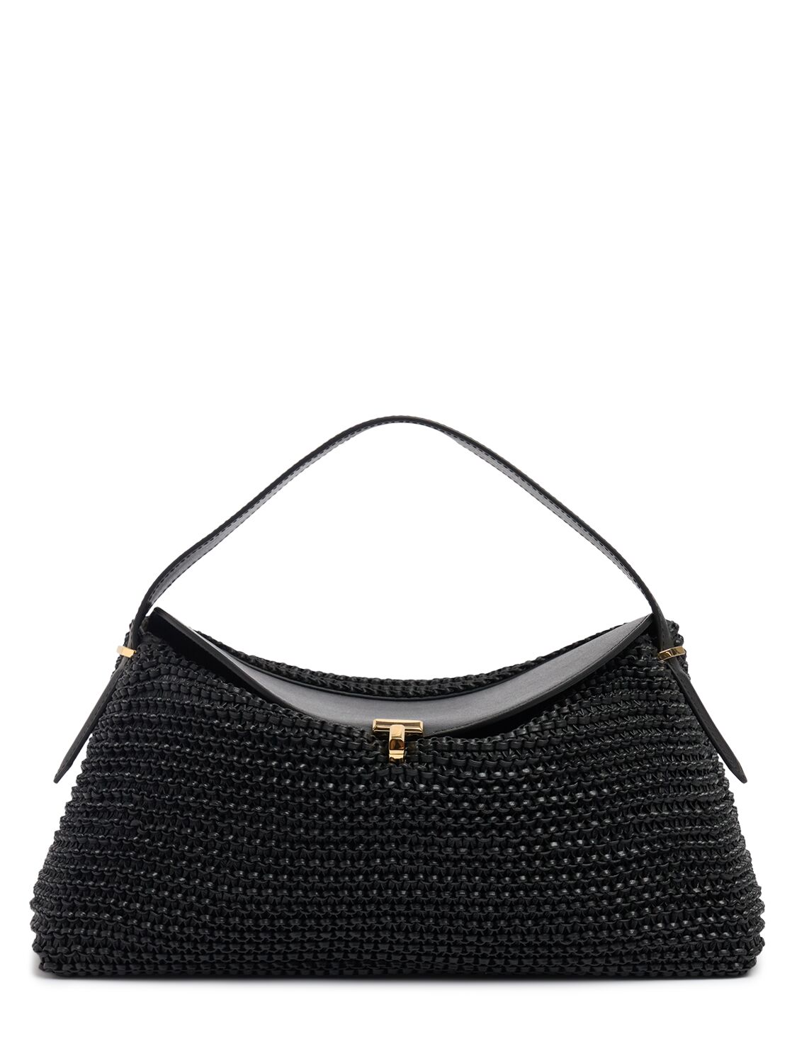 Totême T-lock Woven Leather Top Handle Bag