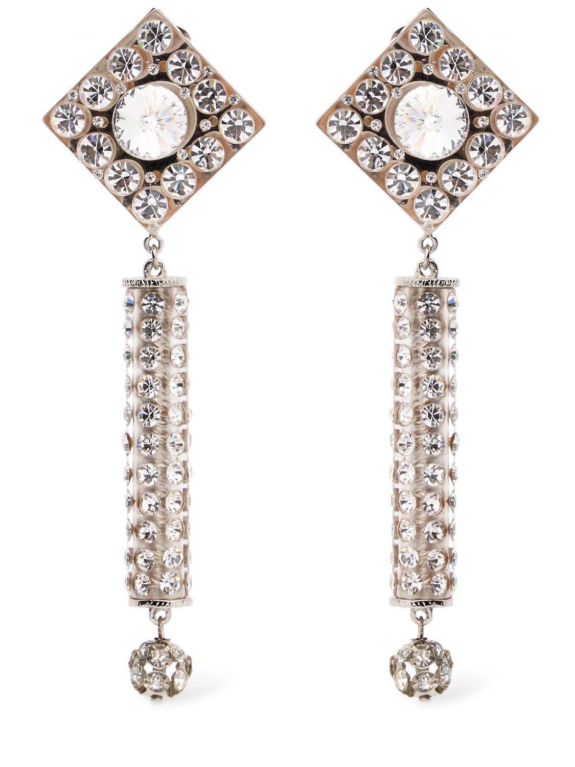 Crystal Earrings W/ Pendant