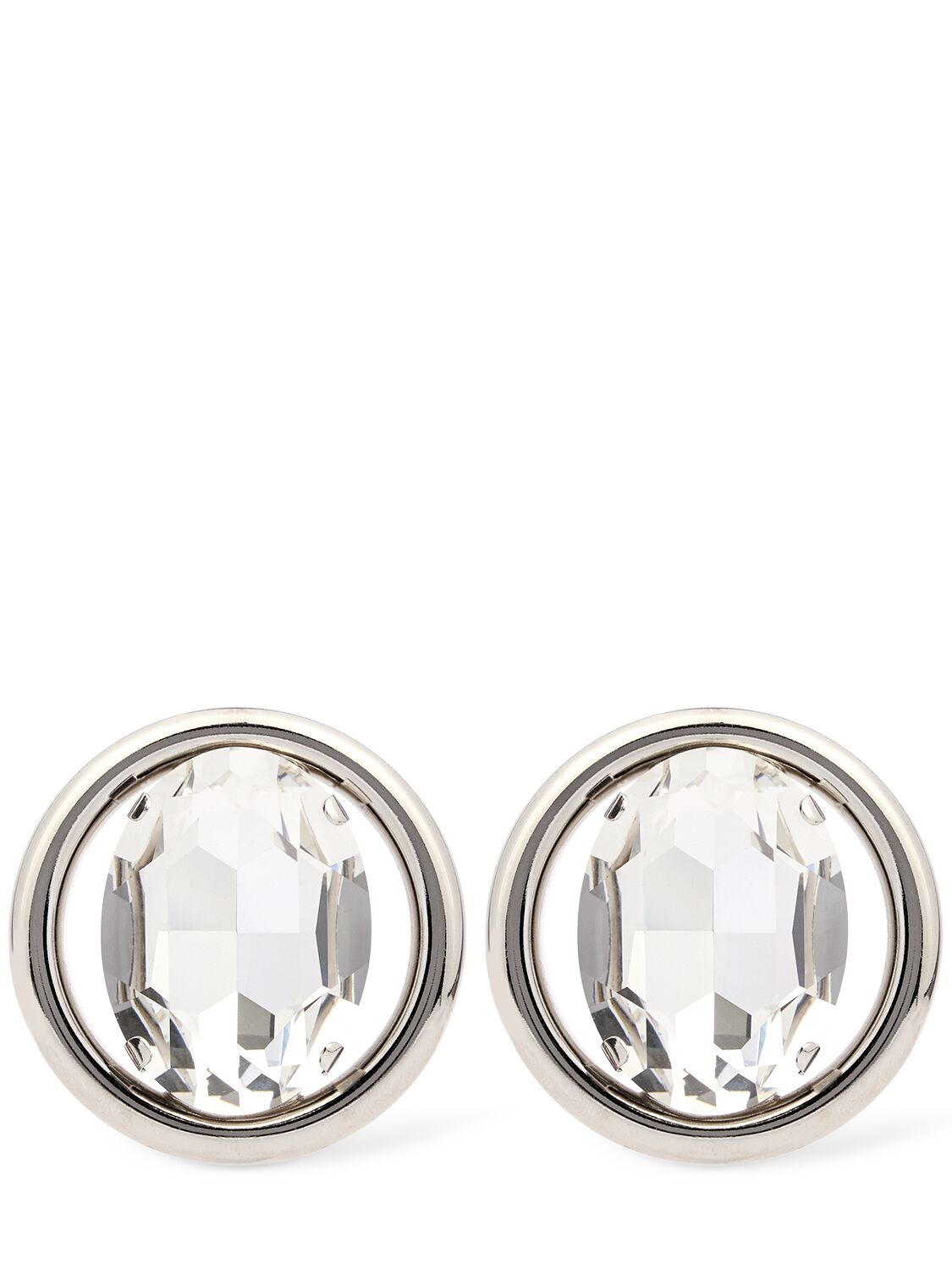 Oval Crystal Stud Earrings