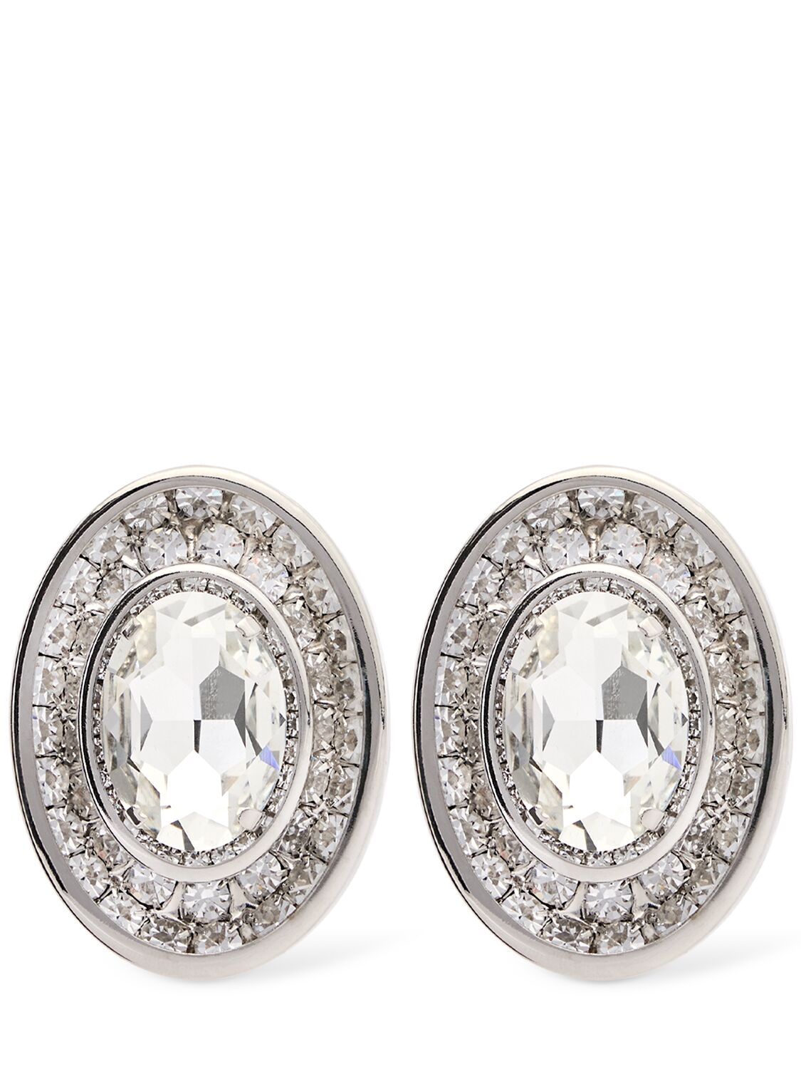 Large Oval Crystal Earrings