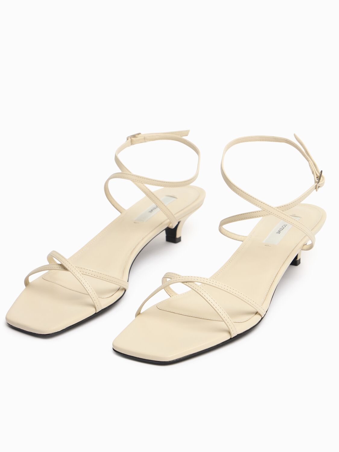 Totême 35mm Leather Crossover Sandals In Gold