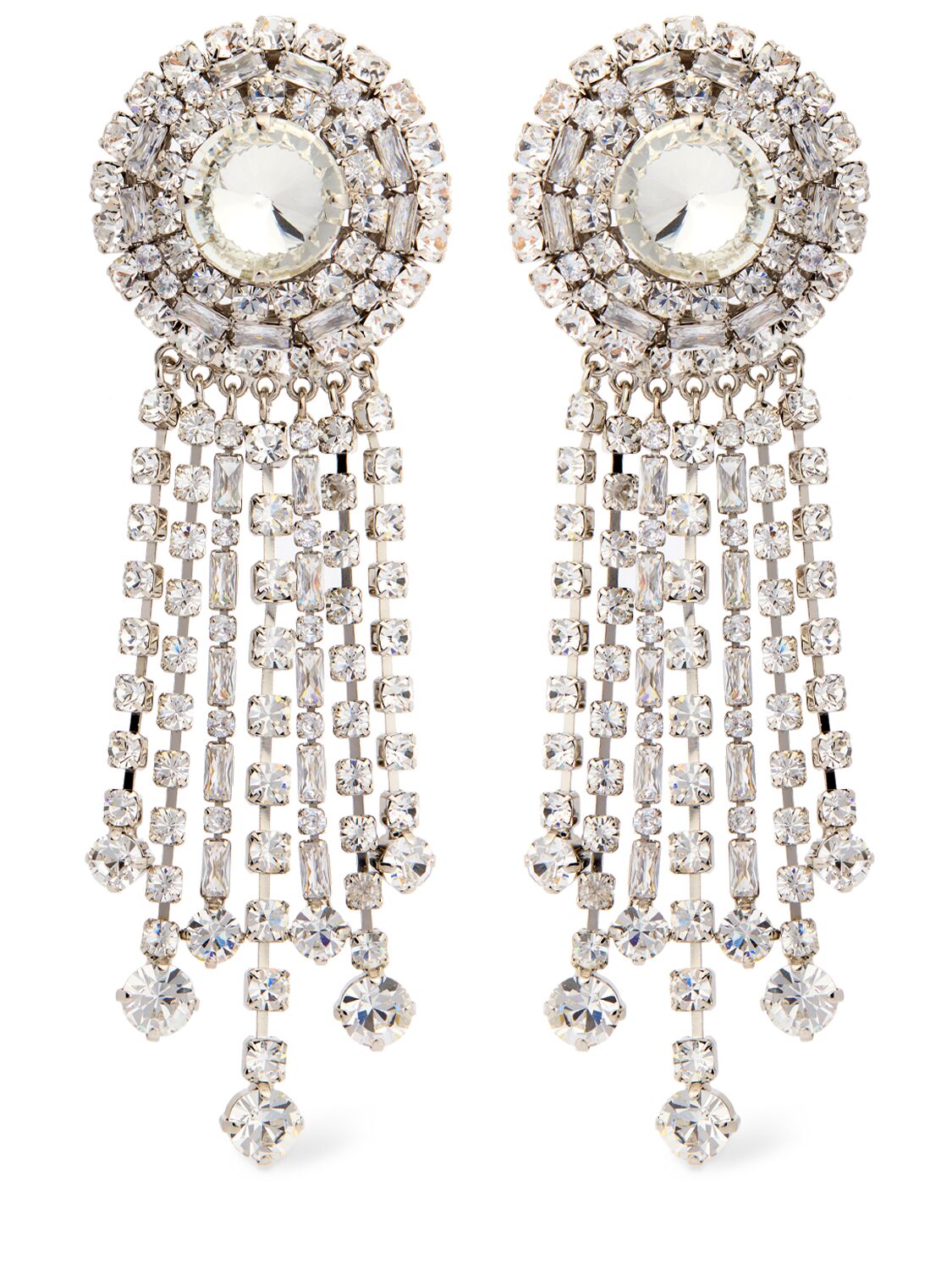 Fringes Crystal Pendant Earrings