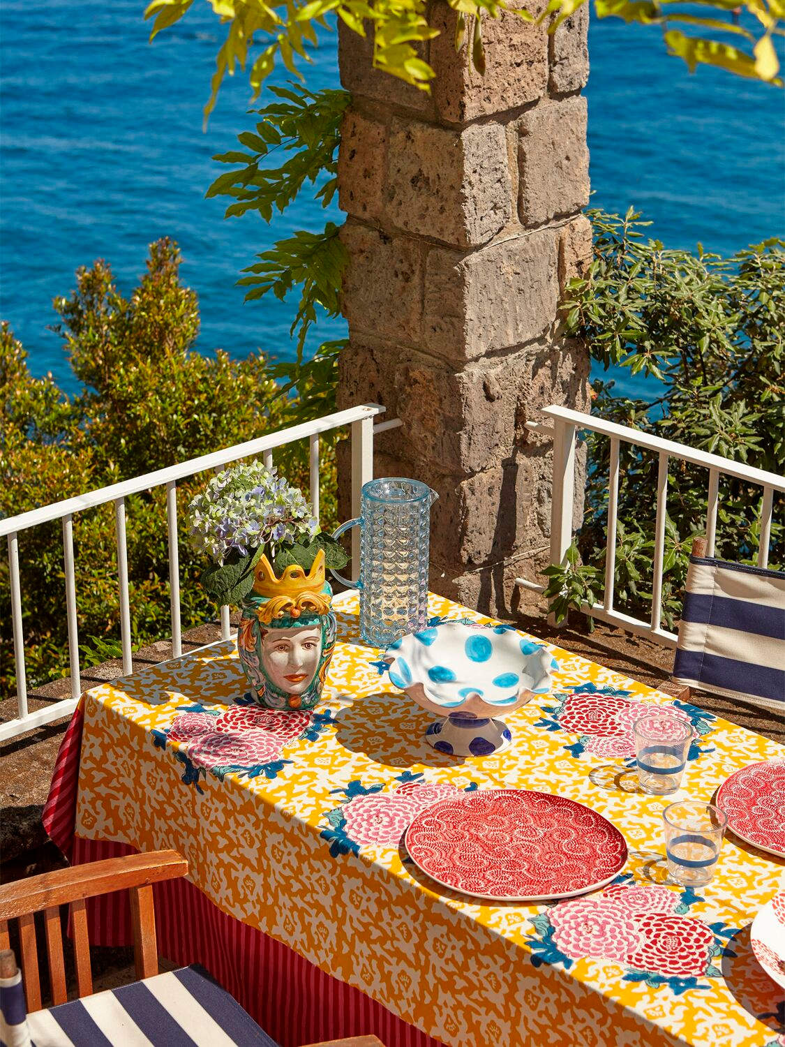 Lisa Corti Arabesque Corolla Rectangular Tablecloth In Yellow