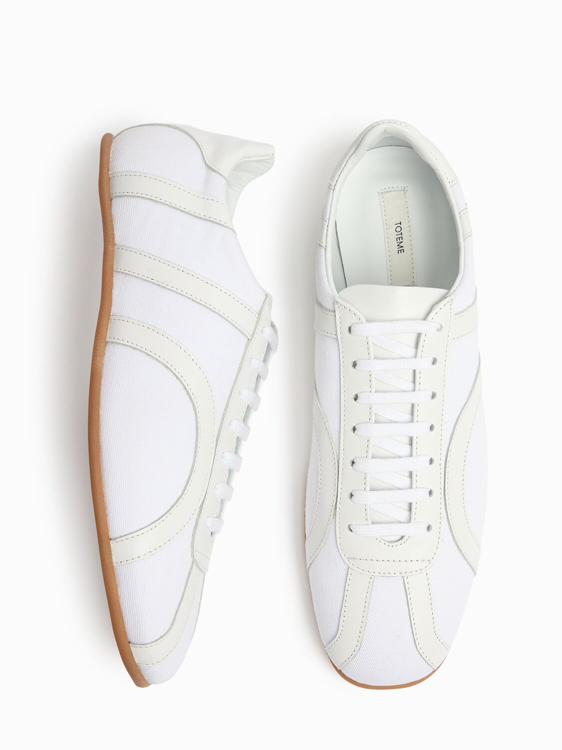 Totême Leather-panel Lace-up Sneakers