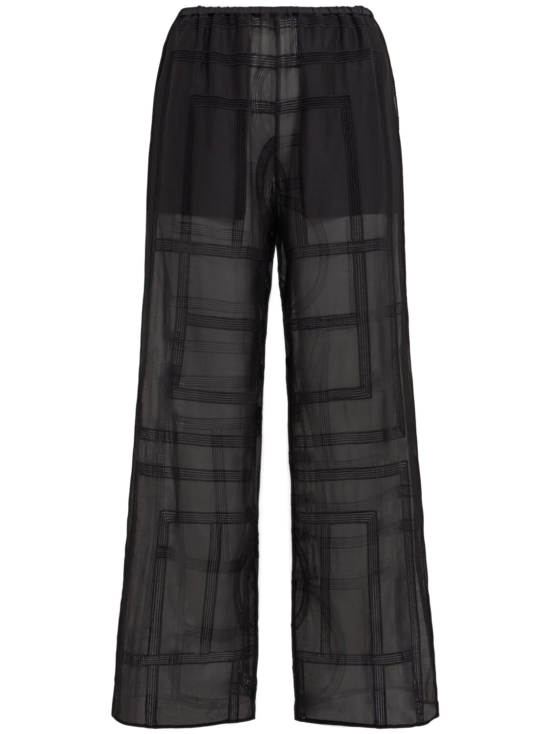 Pantalon De Pyjama En Coton Et Soie À Monogramme - TOTEME - Modalova
