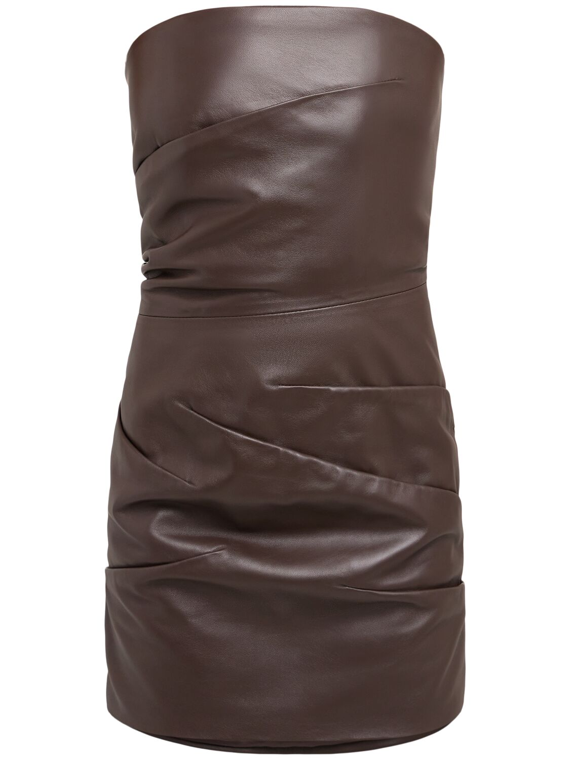Robe Mini Bustier En Cuir - THE ATTICO - Modalova