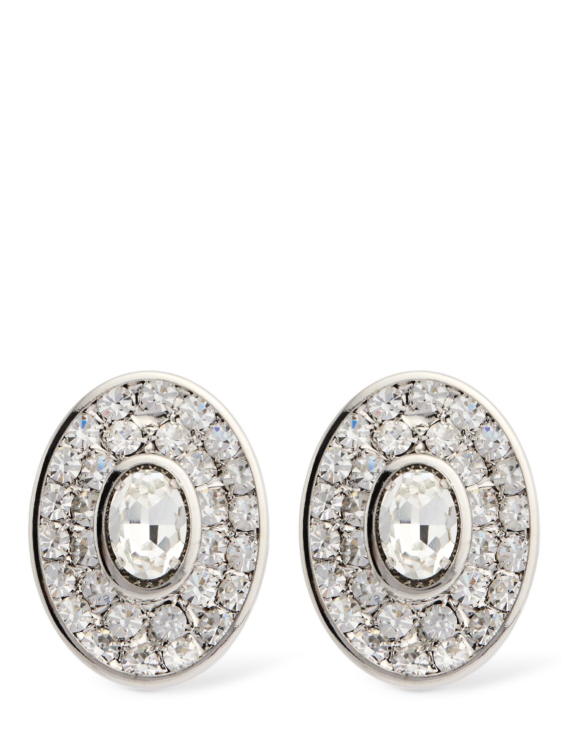 Small Oval Crystal Earrings
