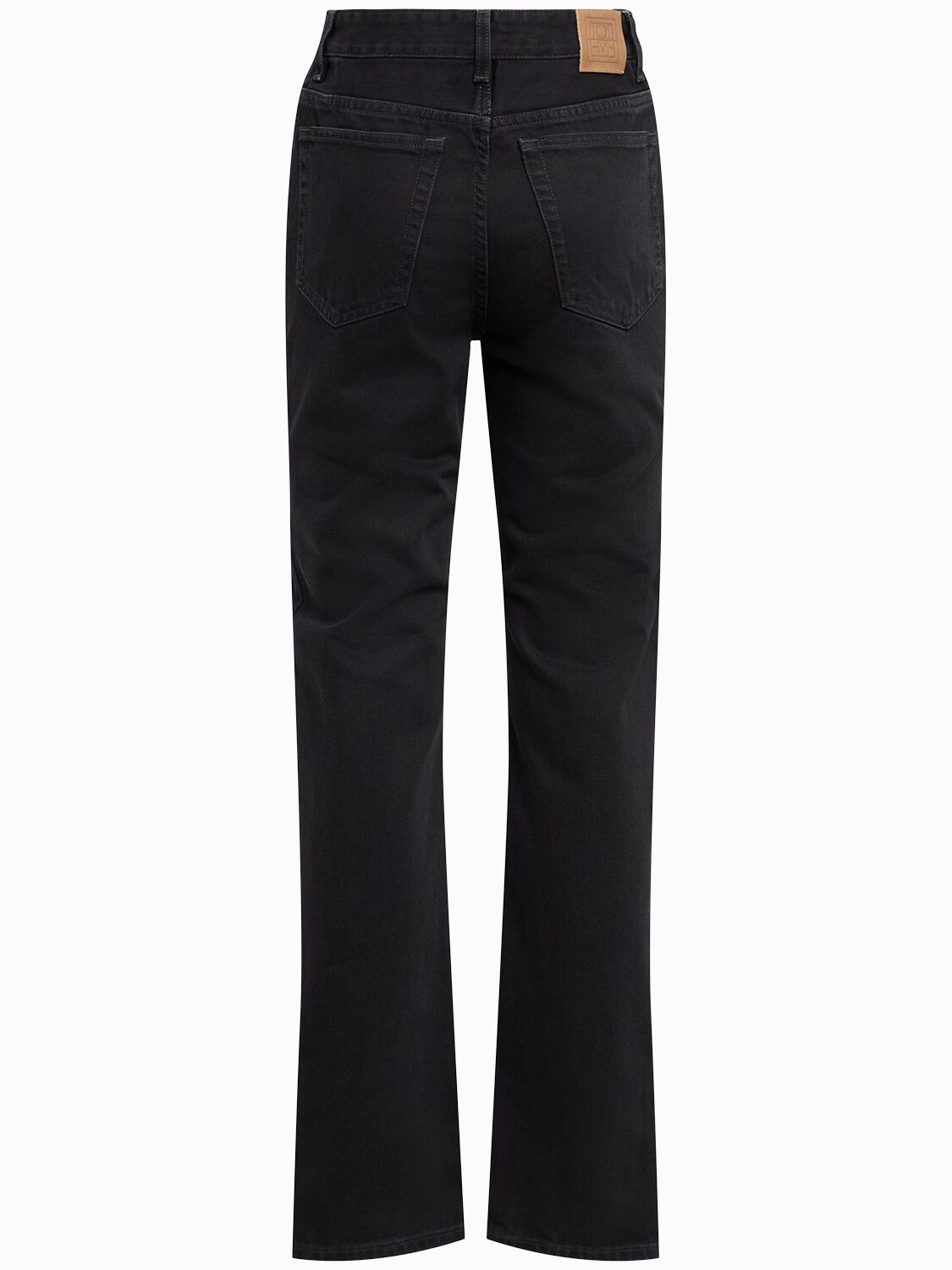 Totême High Rise Slim Cotton Denim Jeans In Black