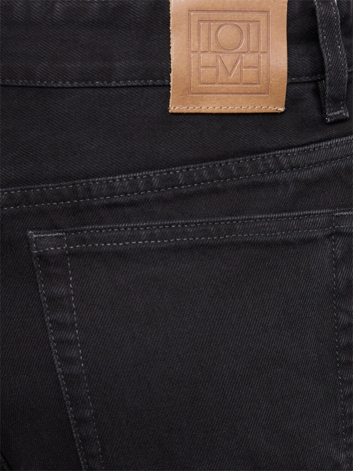Totême High Rise Slim Cotton Denim Jeans In Black
