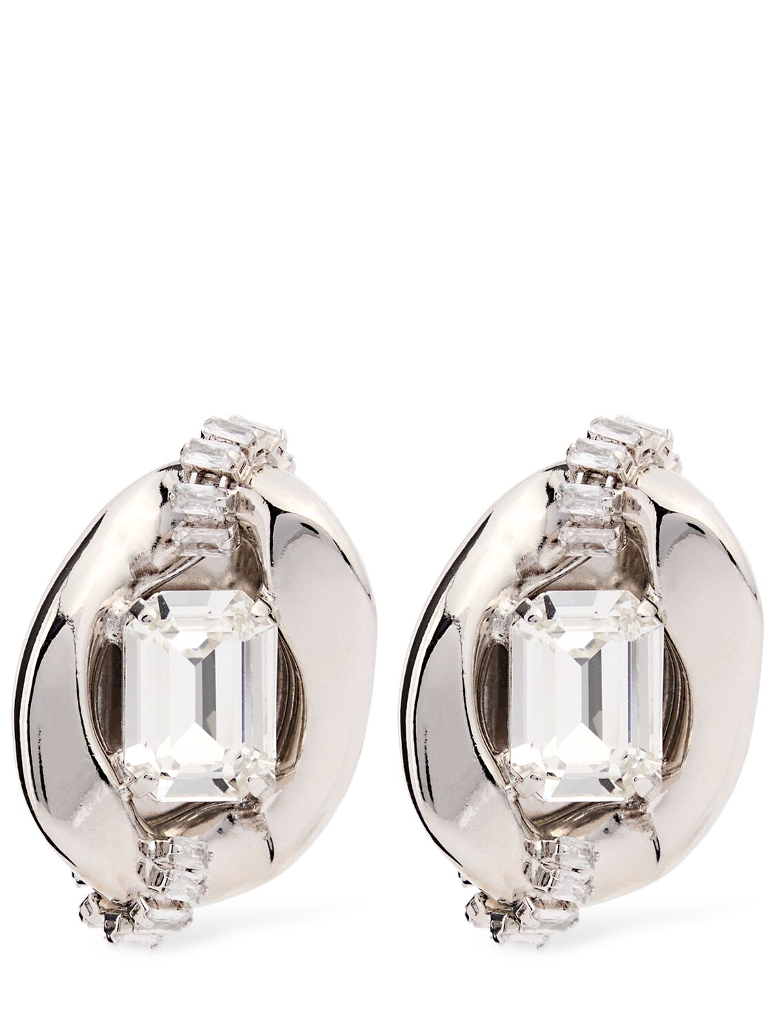 Chain Earrings W/ Crystals