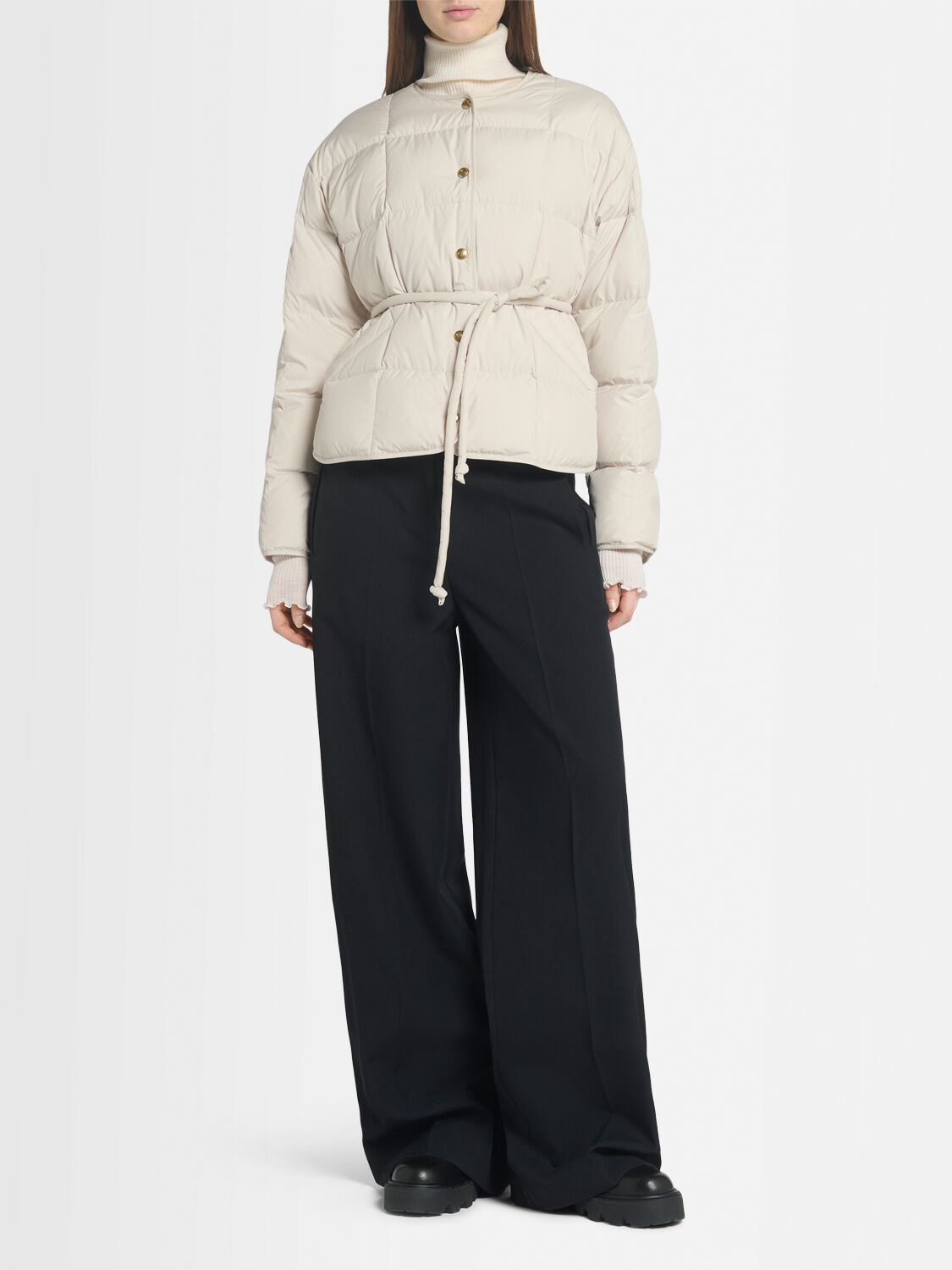 Moncler Caramagne Belted Tech Down Jacket