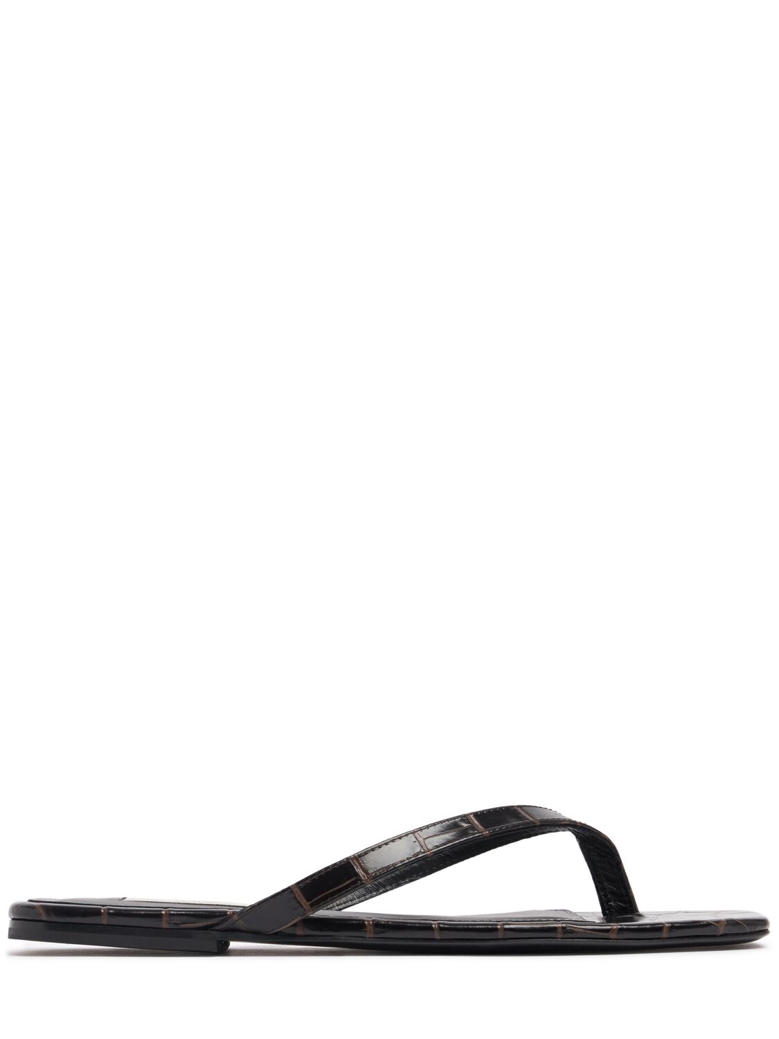 Totême Croc Embossed Leather Thong Sandals