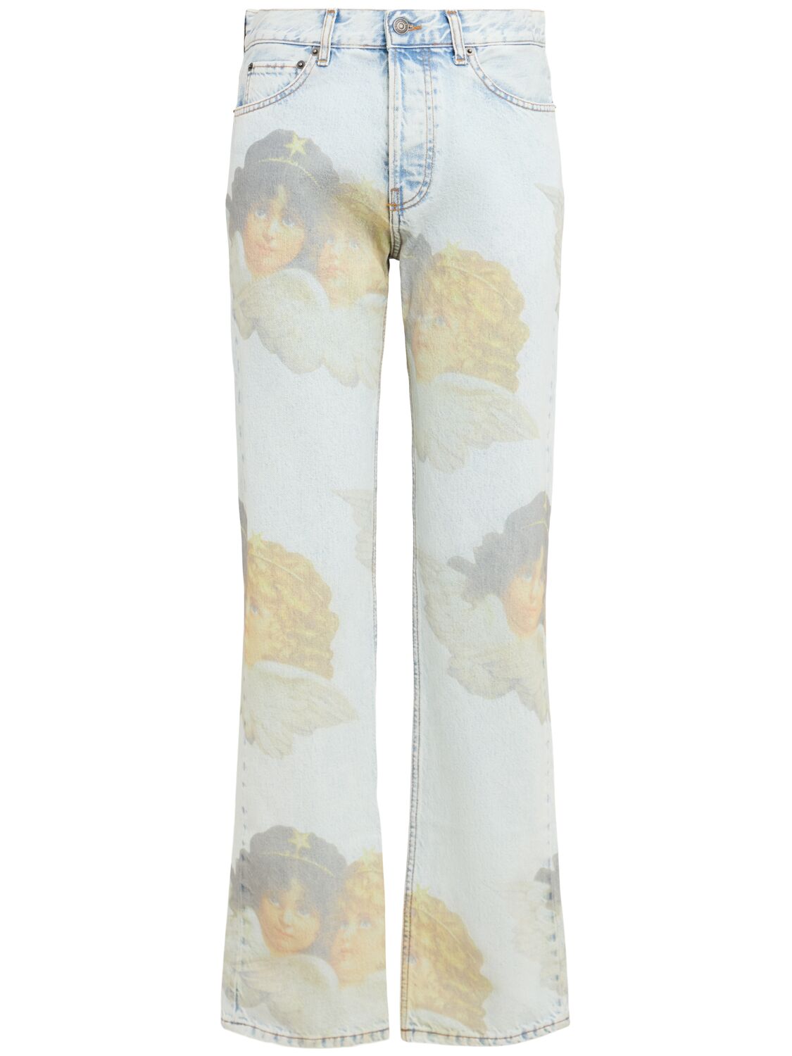Angel Print Straight Fit Jeans