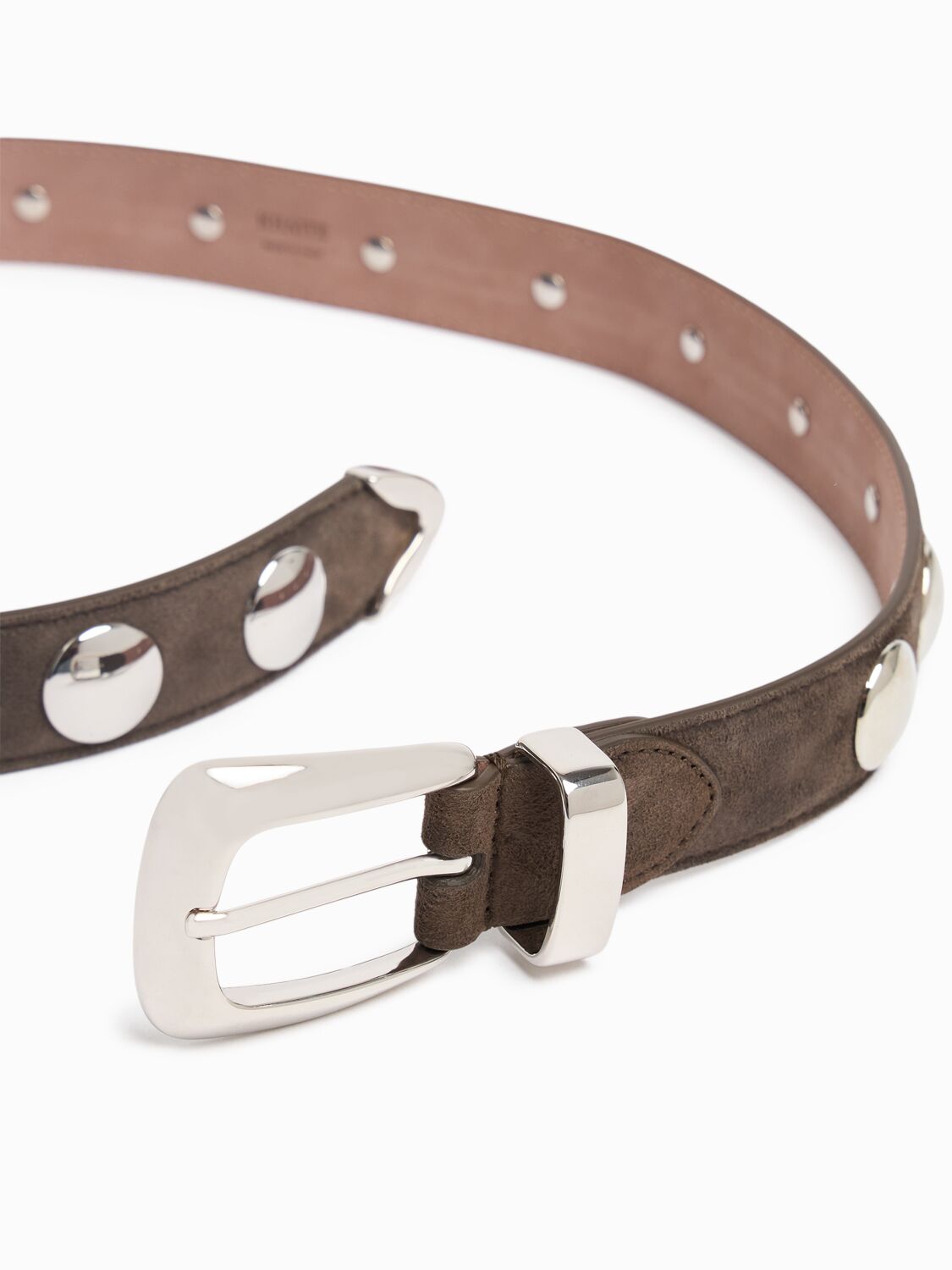 Khaite 30mm Benny Studded Suede Belt