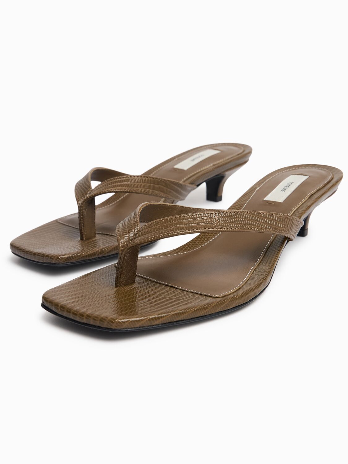 Totême 35mm Lizard Print Leather Thong Sandals