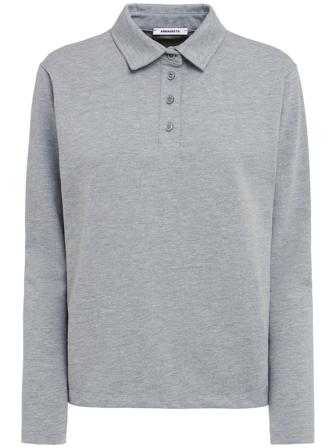 Marie Long-sleeve Cotton Jersey Polo