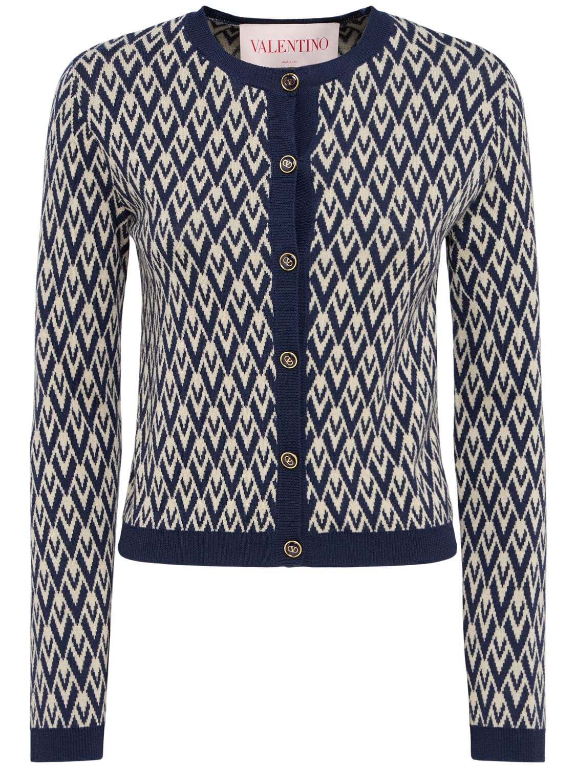 Wool Jacquard Cardigan