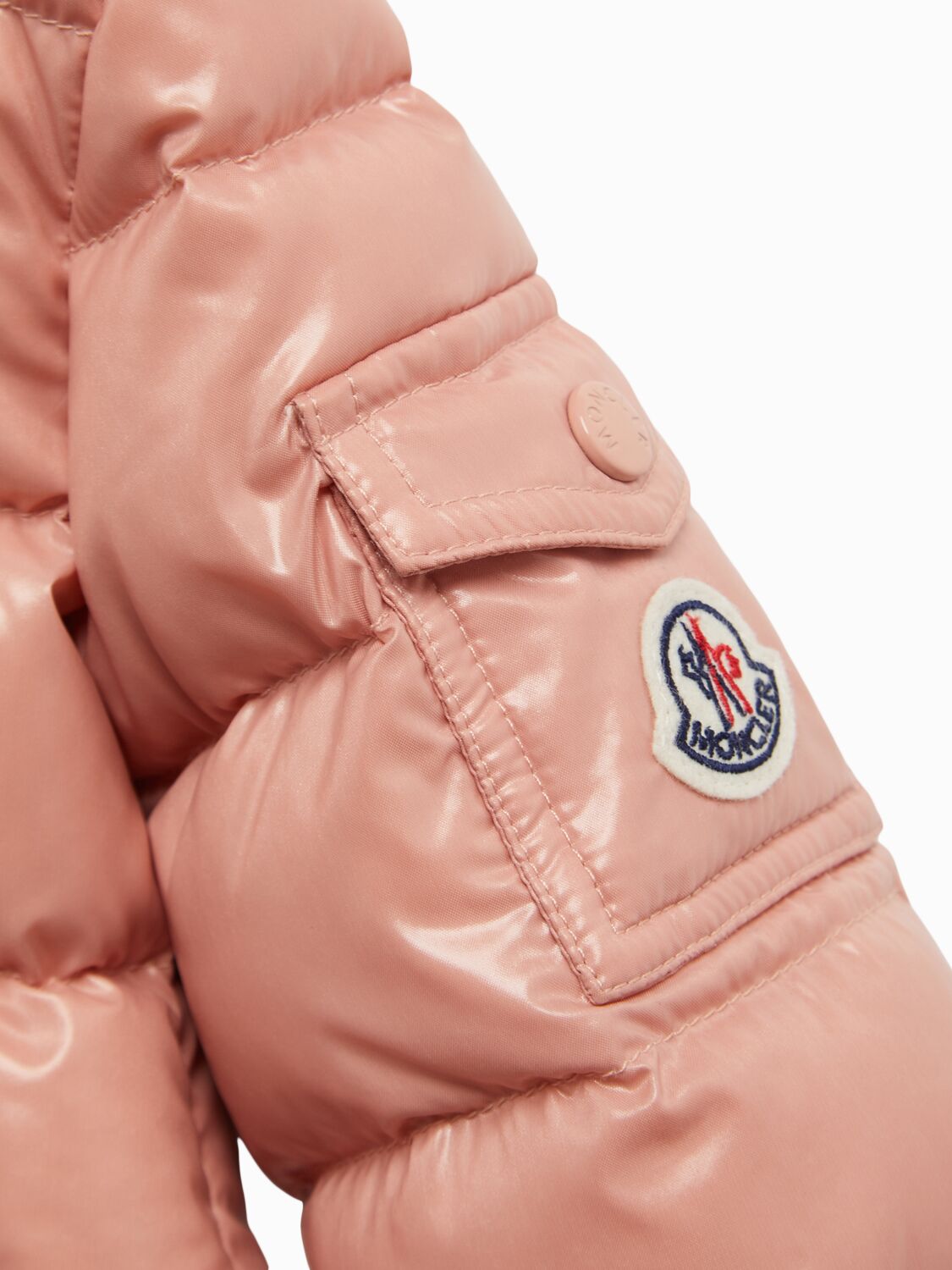 Moncler Bady Nylon Down Jacket In Pink