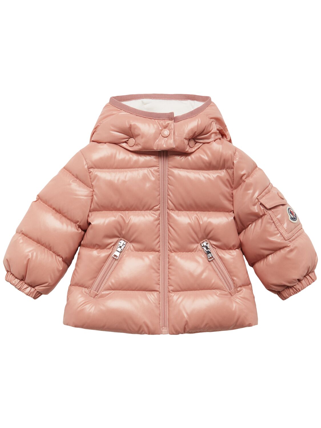 Moncler Bady Nylon Down Jacket In Pink