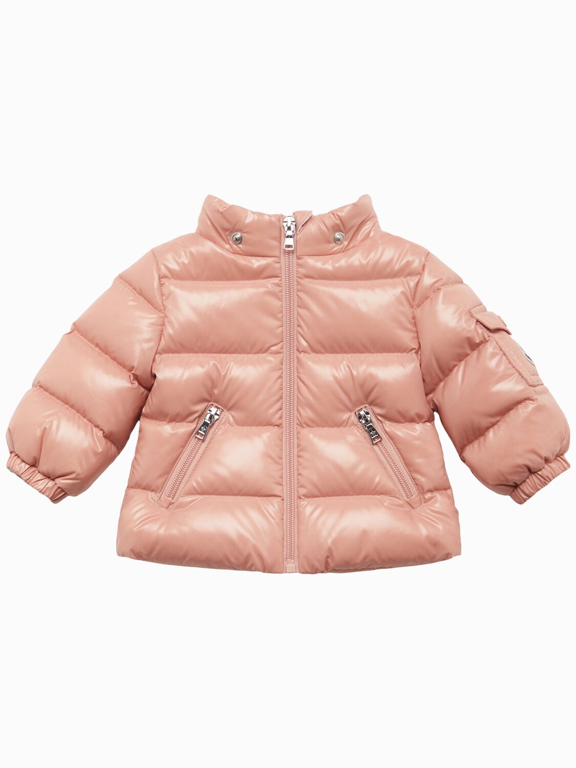 Moncler Bady Nylon Down Jacket In Pink