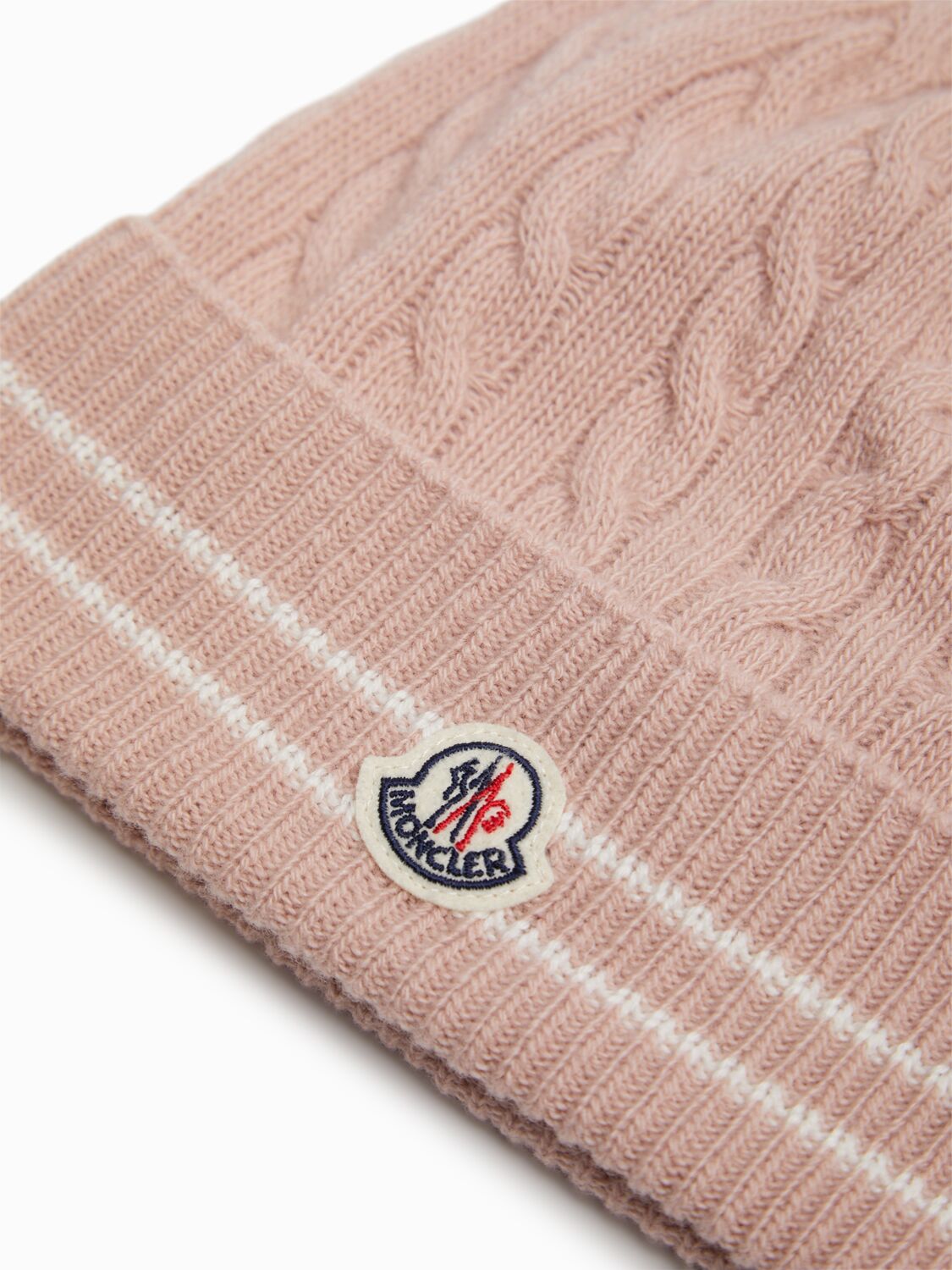 Moncler Stripe Trimmed Virgin Wool Beanie