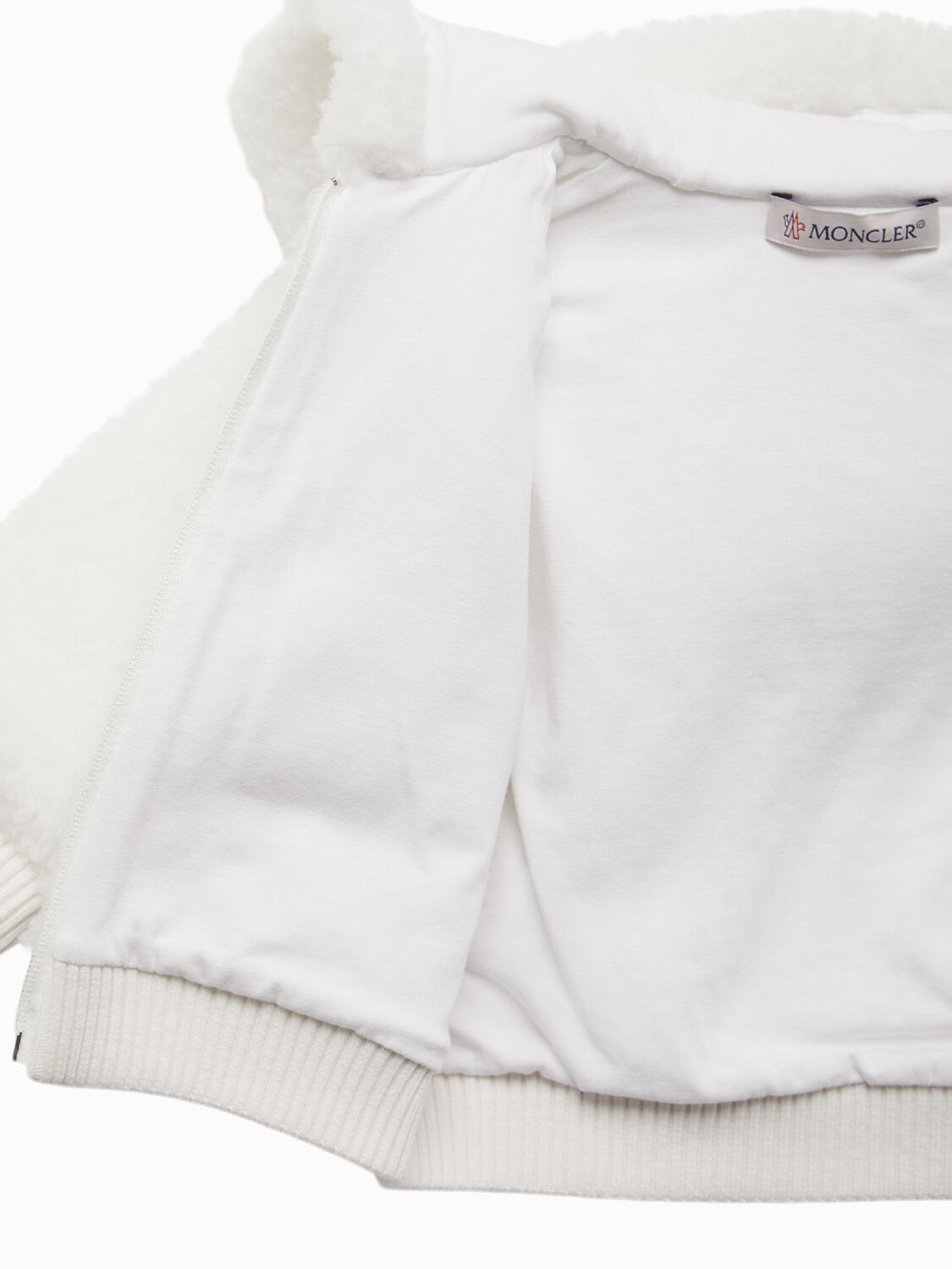 Moncler Teddy Tech Hooded Zip-up Jacket In Gray