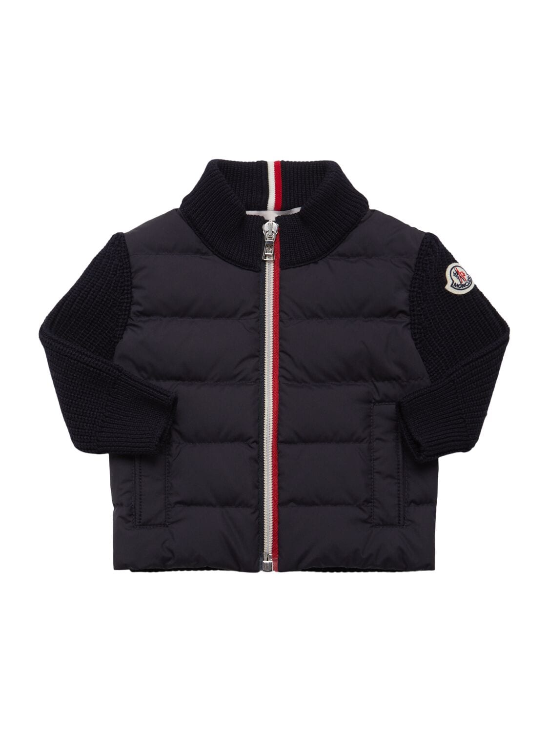 Virgin Wool & Tech Down Zip-up Cardigan
