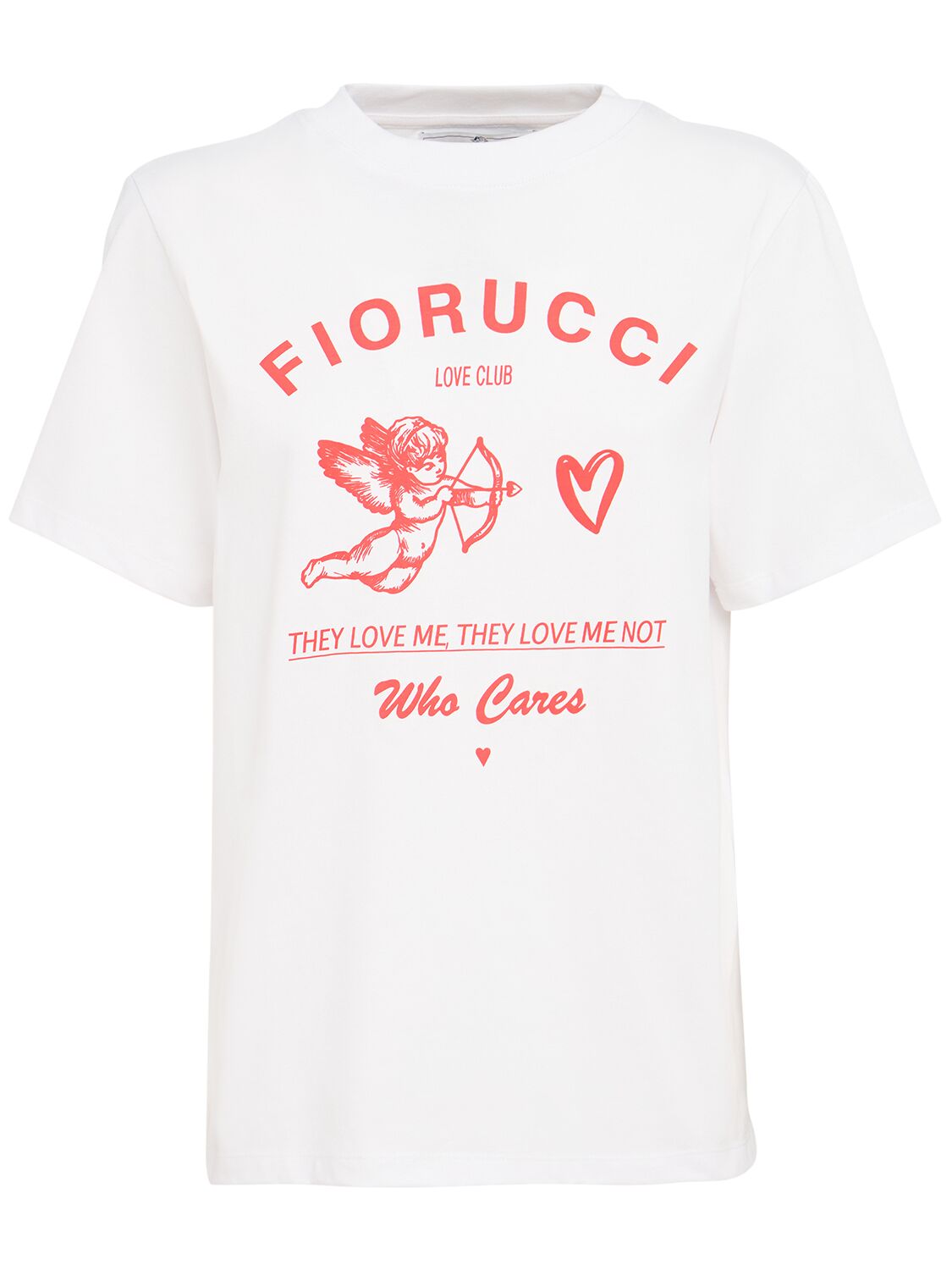 Fiorucci Cupid Love Club Print Cotton T-shirt