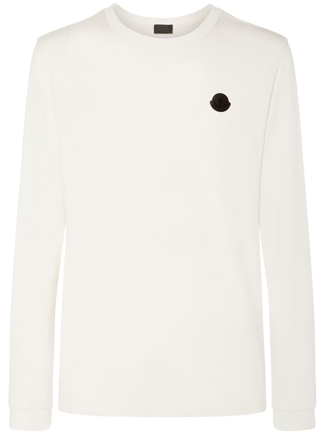 Tshirt Coton À Manches Longues Avec Logo - MONCLER - Modalova