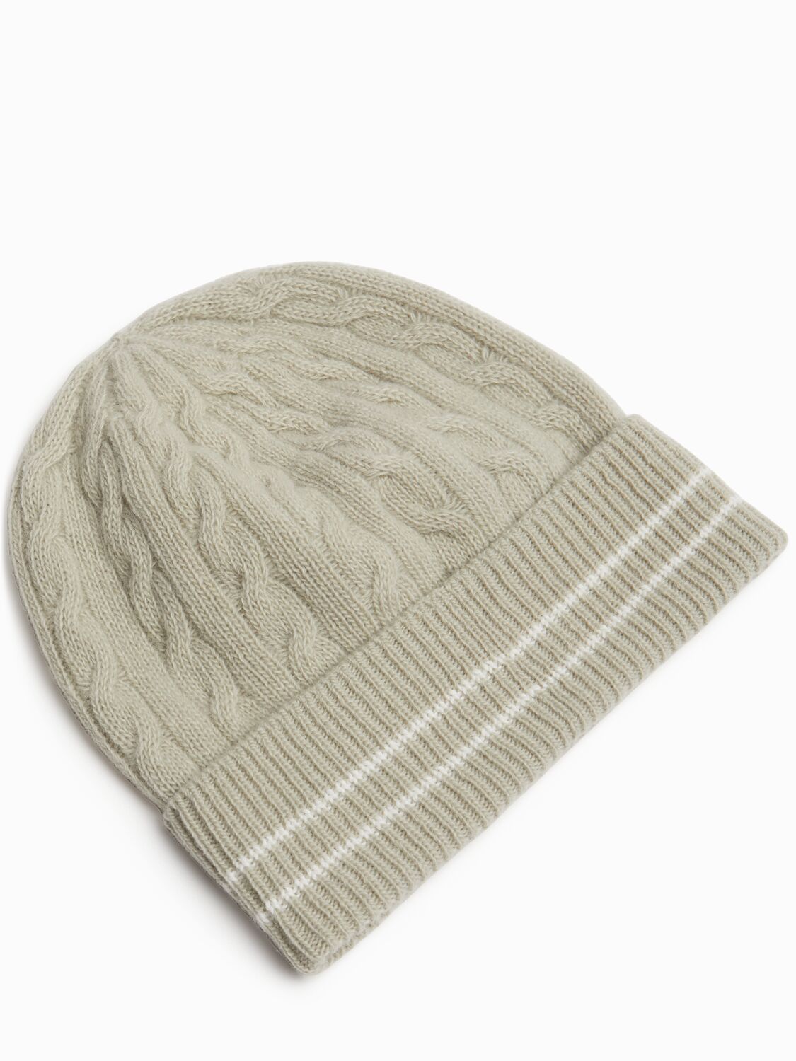 Moncler Stripe Trimmed Virgin Wool Beanie