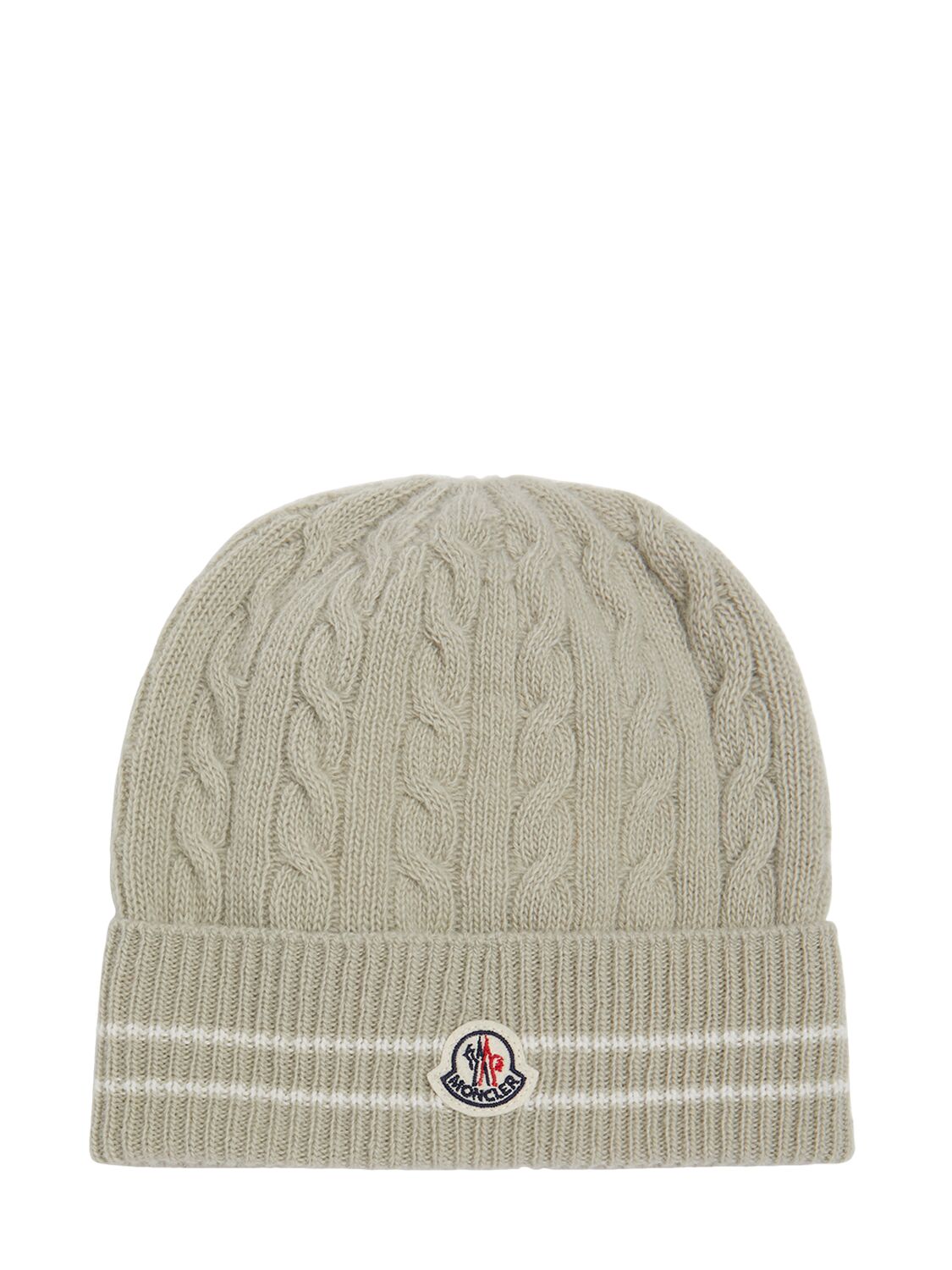 Moncler Stripe Trimmed Virgin Wool Beanie