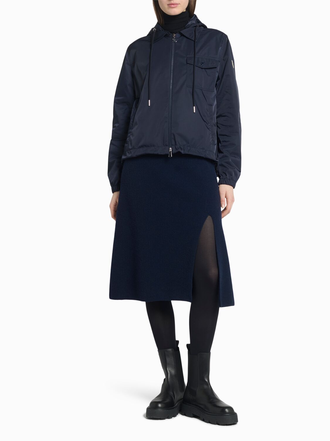 Moncler Wool & Cashmere Midi Skirt