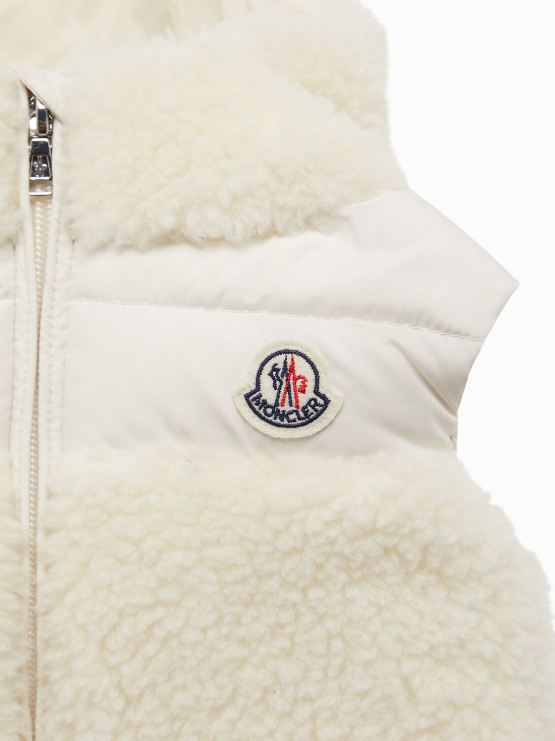 Moncler Botha Tech Teddy Down Vest In Multi