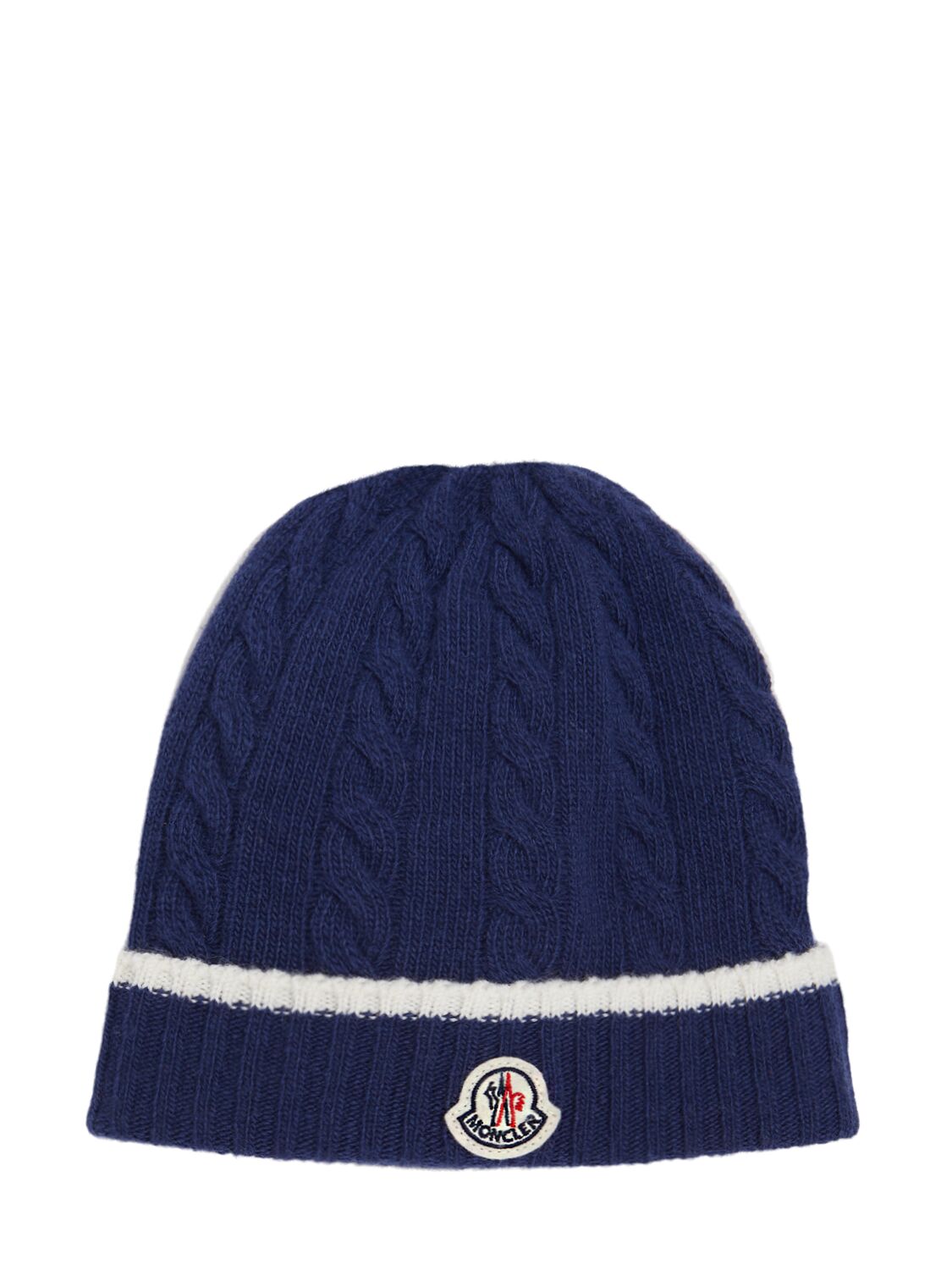Moncler Stripe Trimmed Virgin Wool Beanie